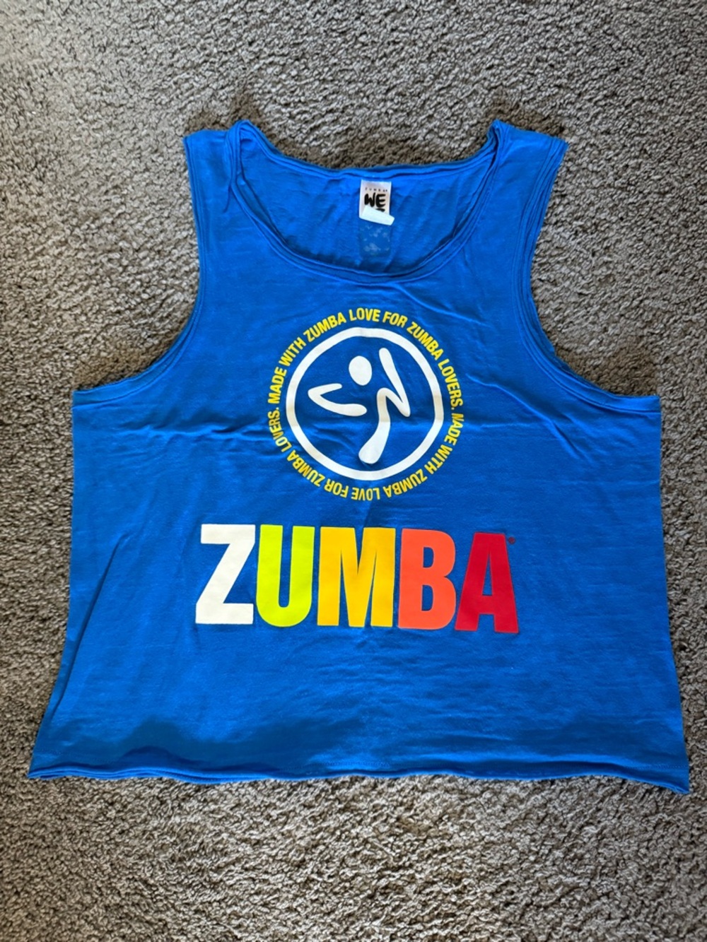 Zumba Fitness Blue Tank Top with Multicolor ZUMBA Logo